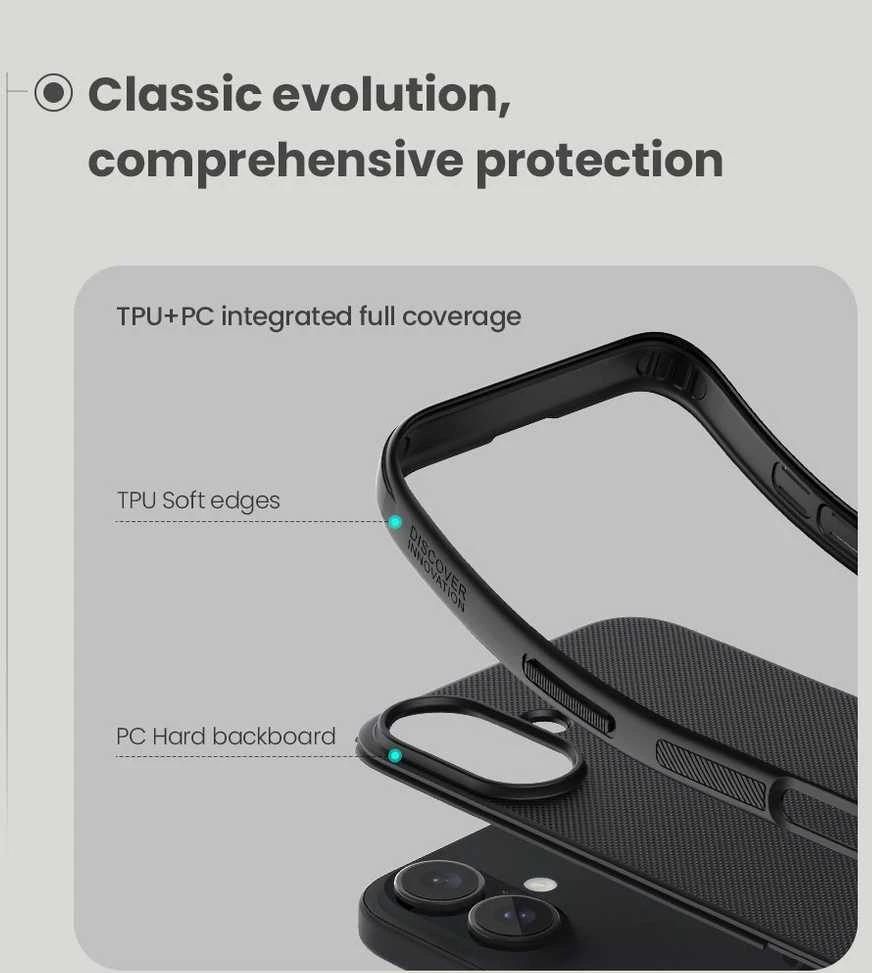 Nillkin Super Frosted Shield Pro Apple iPhone 16 – dėklas telefonui juodos spalvos