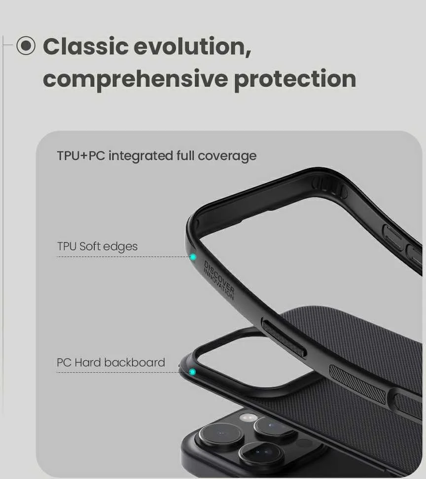 Nillkin Super Frosted PRO Magnetic Back Apple iPhone 16 Pro dėklas telefonui juodos spalvos