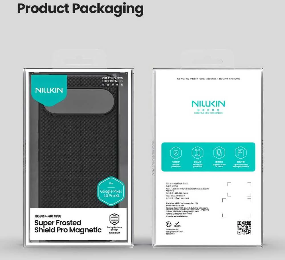 Nillkin Super Frosted PRO Magnetic Back dėklas skirtas Google Pixel 10 Pro XL juodos spalvos
