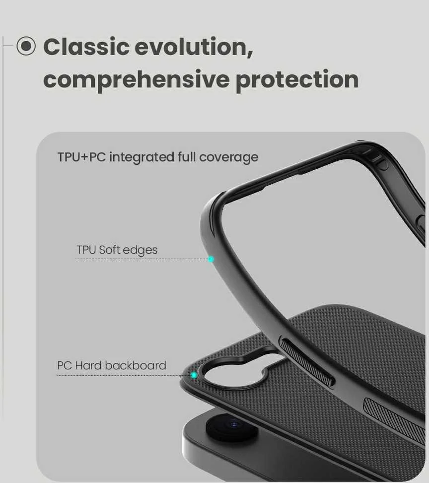 Nillkin Super Frosted PRO Magnetic Back dėklas skirtas Apple iPhone 16e juodos spalvos