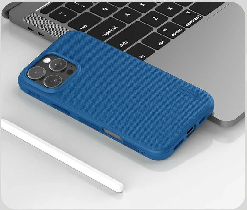 Nillkin Super Frosted Shield Pro Magnetic Apple iPhone 16 Pro – dėklas telefonui mėlynos spalvos