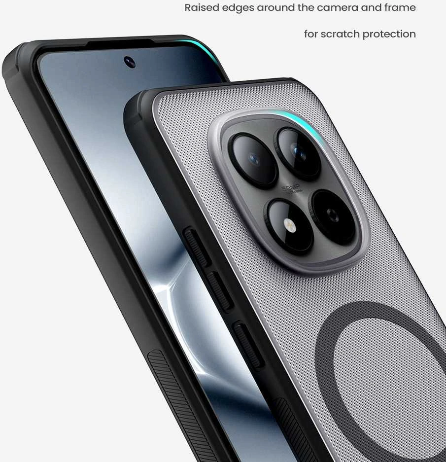 Nillkin Super Frosted PRO Magnetic Back dėklas skirtas Xiaomi Redmi Note 15 Pro+ 5G Transparent Juodas