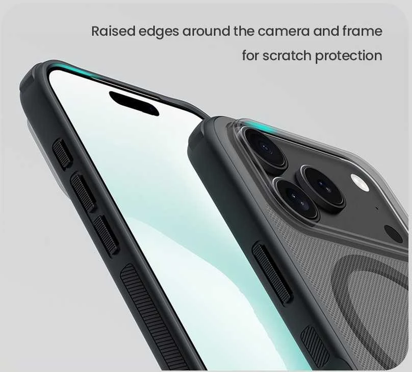 Nillkin Super Frosted Shield Pro Magnetic Dėklas skirtas Apple iPhone 17 Pro skaidrus juodos spalvos