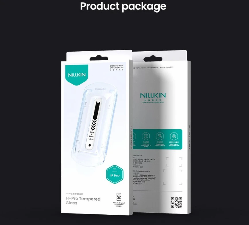Nillkin grūdintas stiklas 0.2mm H+ PRO 2.5D Apple iPhone Duo (su aplikatoriumi) (išorinis)