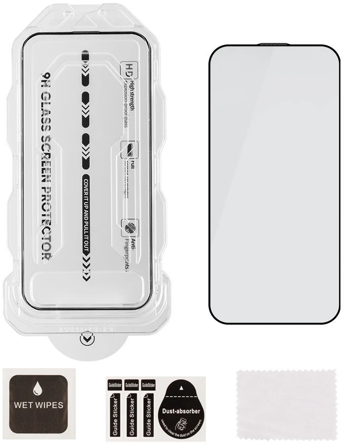 OBAL:ME 5D stiklinis ekrano apsauginis su aplikatoriumi Apple iPhone 15/16 Juodas