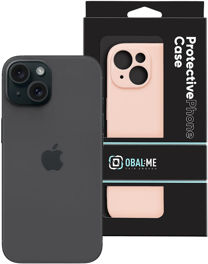 OBAL:ME Blizgus telefono dėklas iPhone 15, rožinis