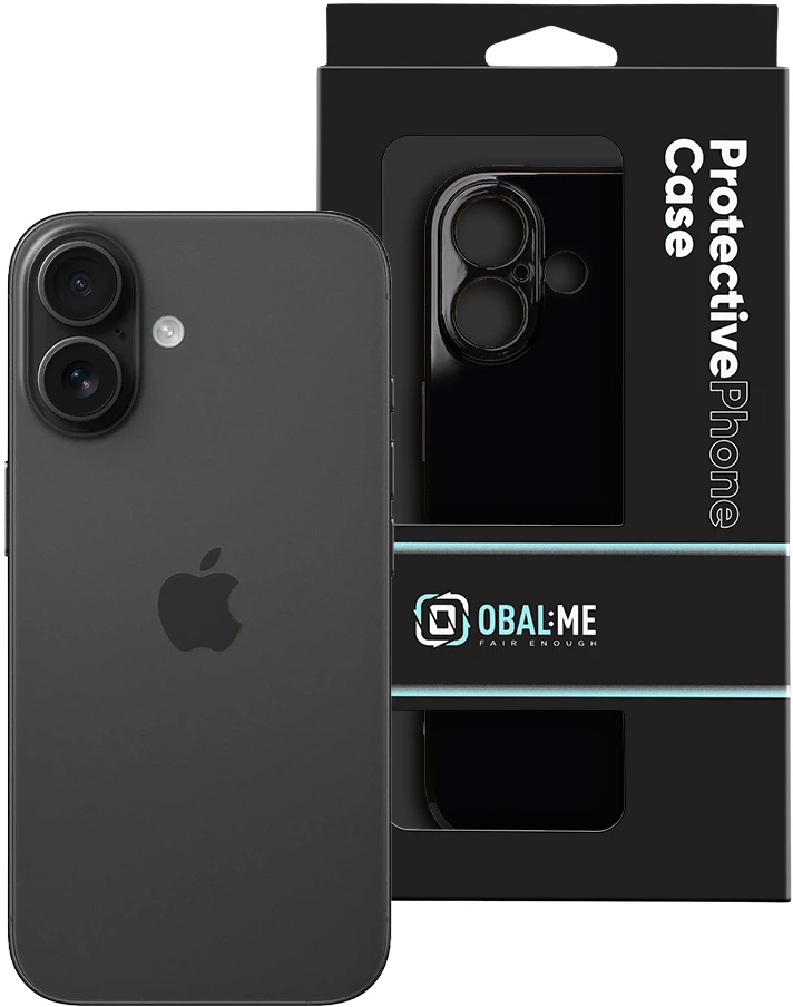 OBAL:ME blizgus telefonų dėklas iPhone 16 juodas