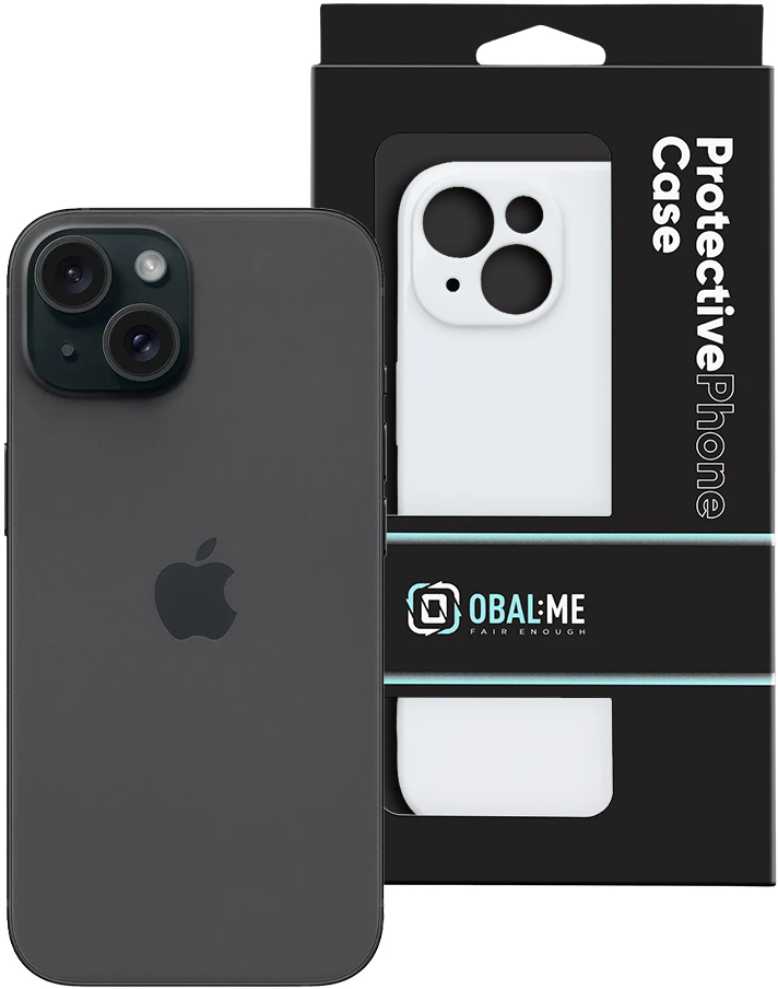 OBAL:ME blizgus telefono dėklas iPhone 15, baltas