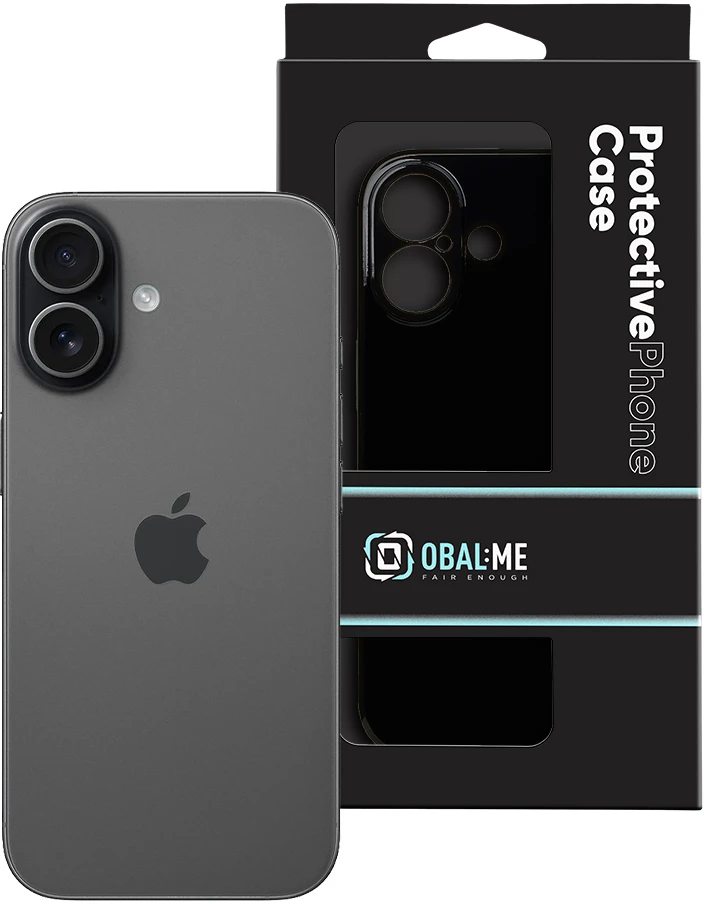 OBAL:ME blizgus telefono dėklas iPhone 17, juodas