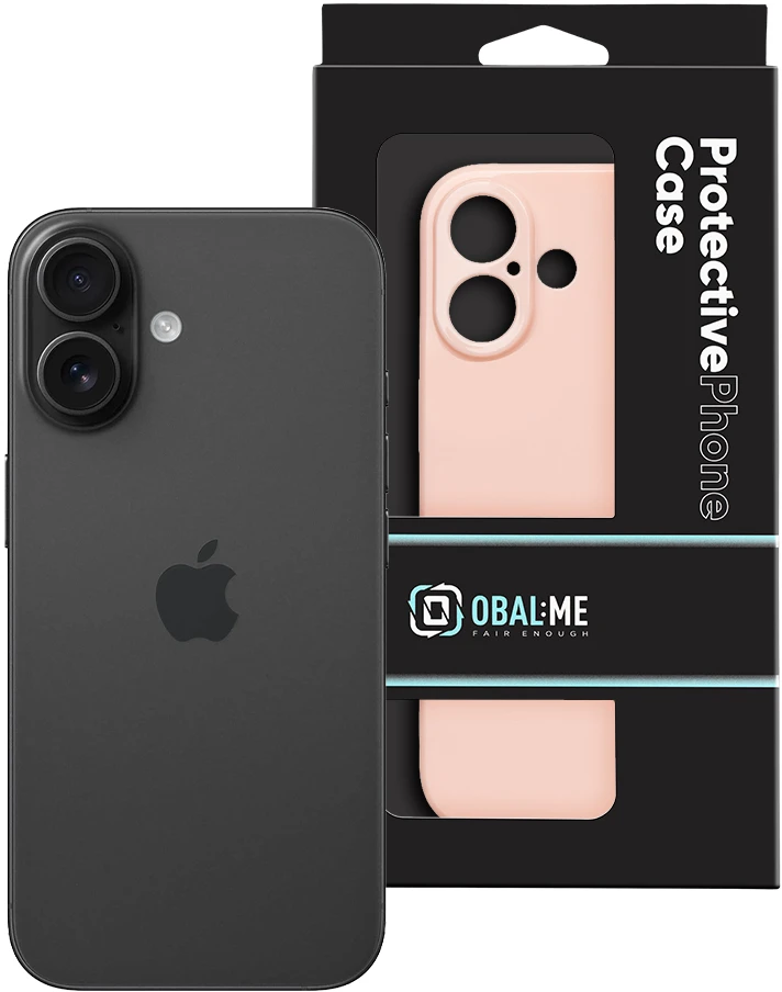 OBAL:ME blizgus telefonų dėklas iPhone 16, rožinis