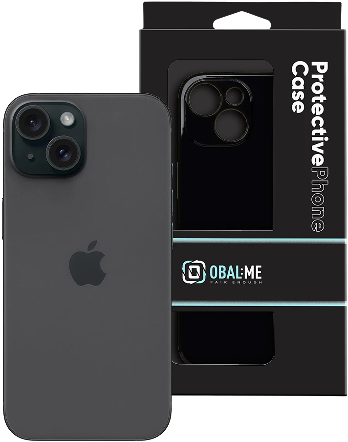OBAL:ME Blizgus telefonų dėklas iPhone 15, juodas