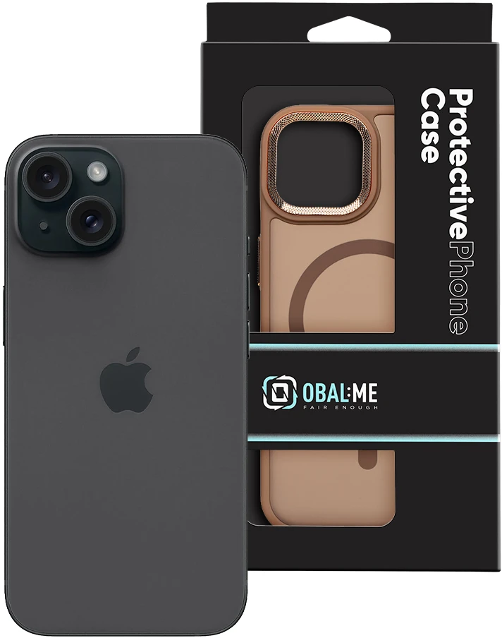 Dėklas OBAL:ME MagNetix Lumen dangtelis Apple iPhone 15, rusvos spalvos