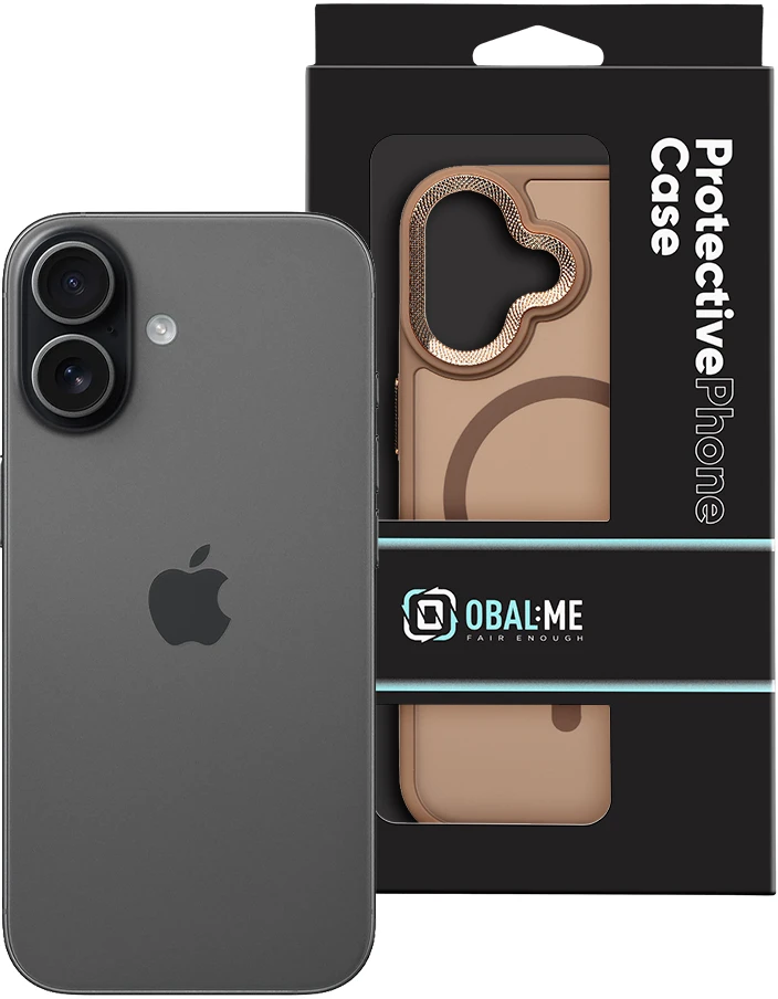 Dėklas OBAL:ME MagNetix Lumen dangtelis Apple iPhone 17 pilkai rudos spalvos
