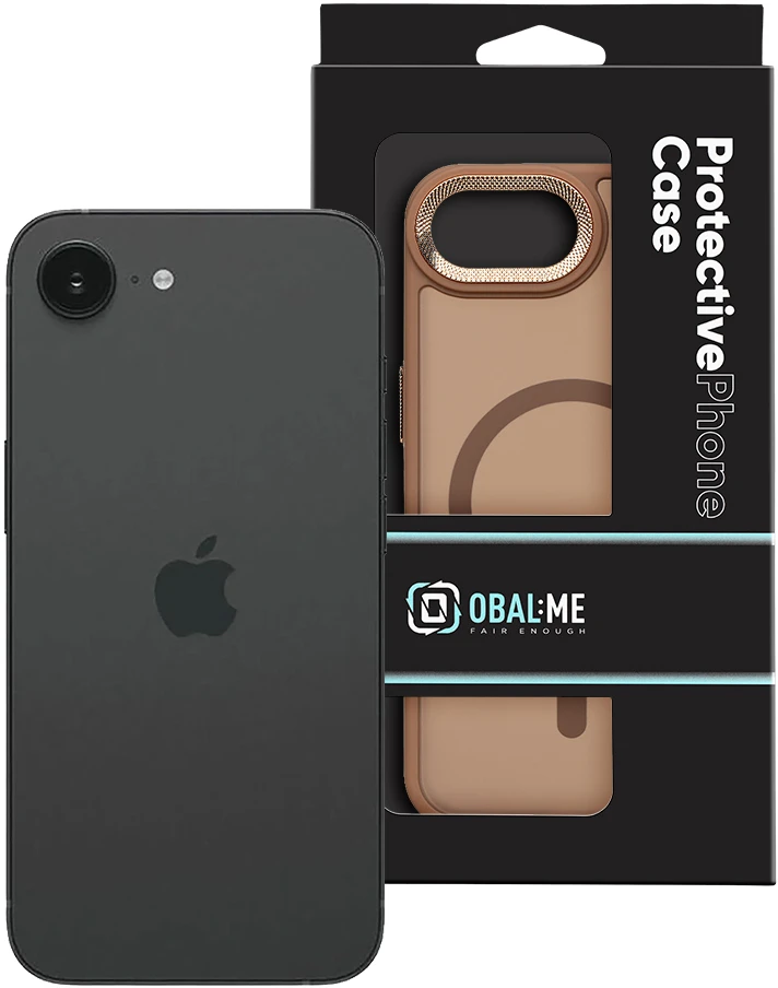 Dėklas OBAL:ME MagNetix Lumen dangtelis, skirtas Apple iPhone 16e/17e, pilkai rudos spalvos