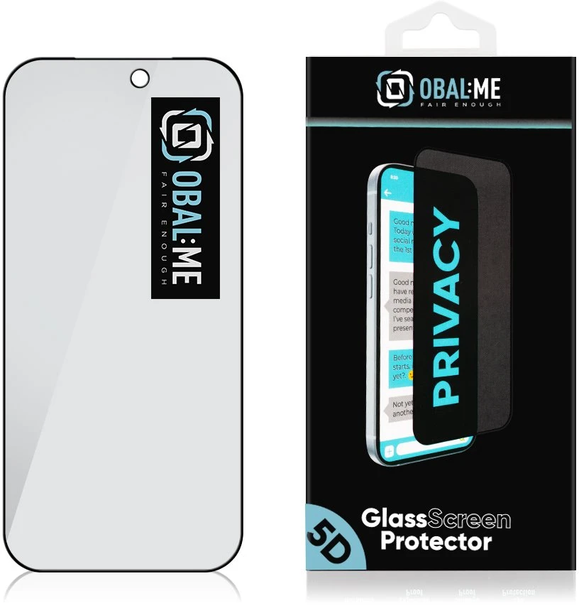 OBAL:ME 5D grūdintas stiklas telefonui iPhone 18 Pro (privatumo efektas)