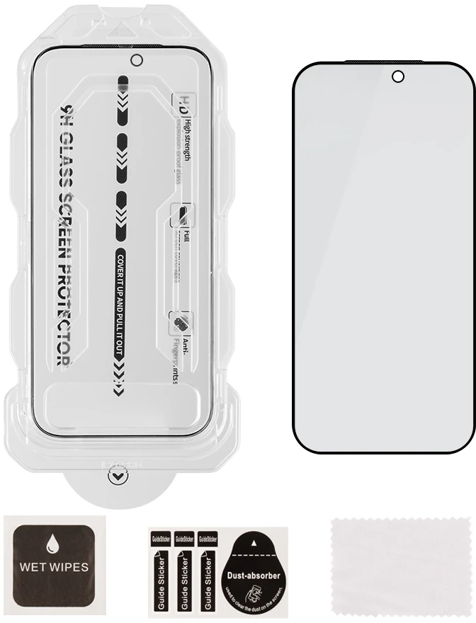 OBAL:ME Privacy 5D stiklinis ekrano apsauginis su aplikatoriumi Apple iPhone 17/17 Pro, juodas