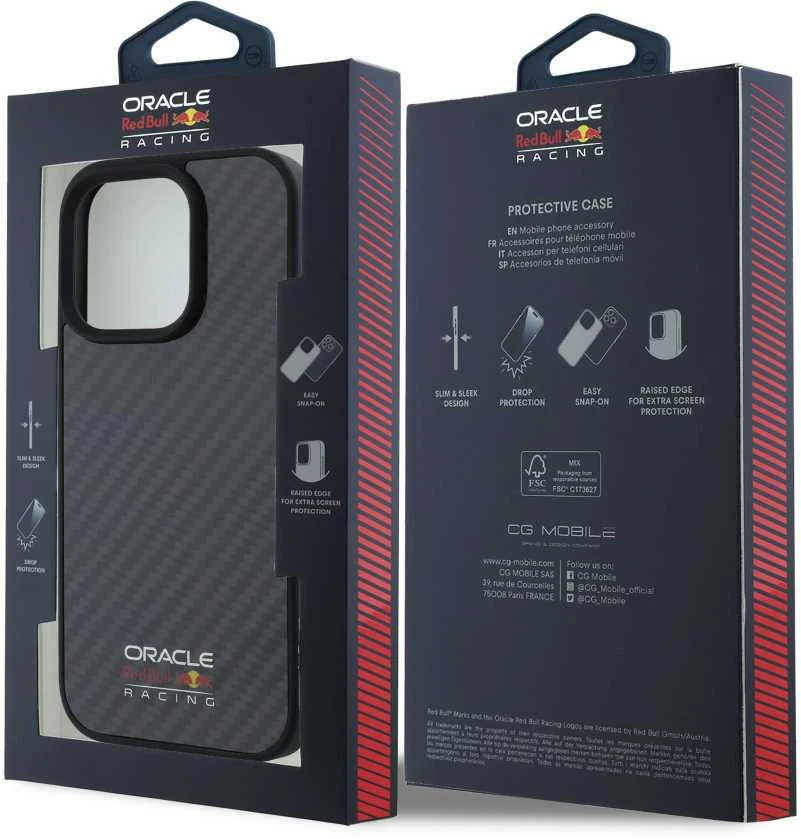 Red Bull Raudona Bull Raudona Bull Carbon Shiny Logo MagSafe dėklas jūsų Apple iPhone 16 Pro Max juodos spalvos