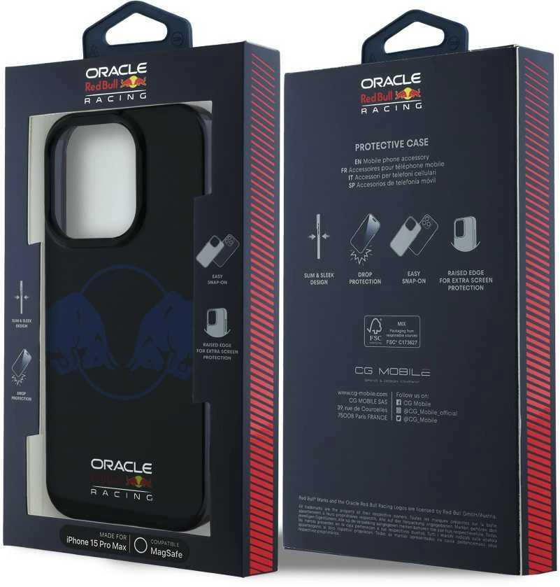 Red Bull Raudona Bull Raudona Bull PC/TPU Two Bulls Magsafe dėklas jūsų Apple iPhone 15 Pro Max mėlynos spalvos