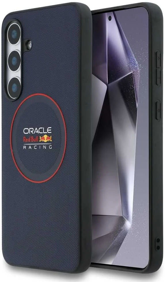 Red Bull Raudona Bull Dėklas Raudona Bull Meshed Raudona Ring MagSafe skirtas Samsung Galaxy S25 FE mėlynos spalvos