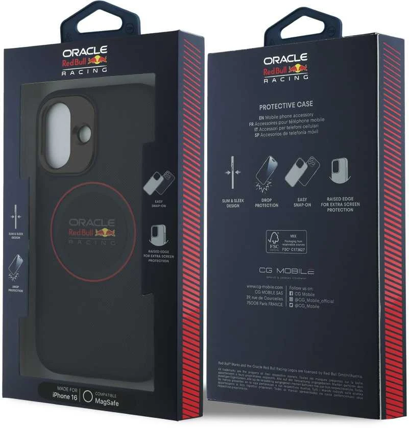 Red Bull Raudona Bull Raudona Bull PU Leather Raudona Ring MagSafe dėklas jūsų Apple iPhone 16 mėlynos spalvos