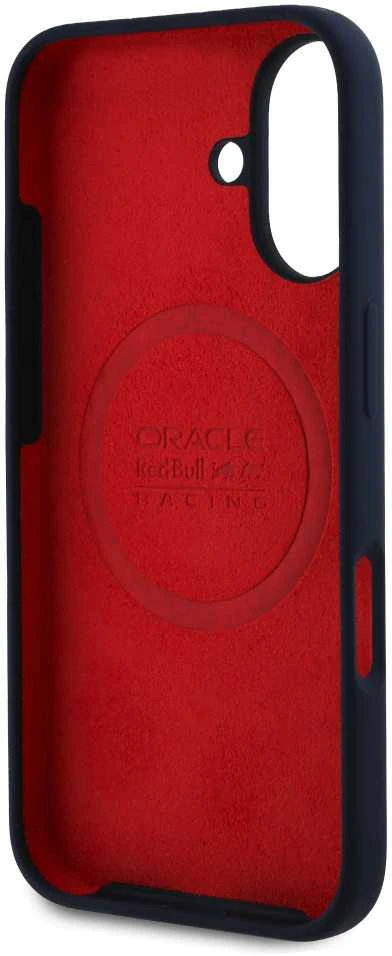 Red Bull Raudona Bull Raudonas BULL dėklas skirtas Apple iPhone 16 compatible skirtas MagSafe RBHMP16S24SIHSRV (Silicone Horizontal Centered Logo) mėlynos spalvos