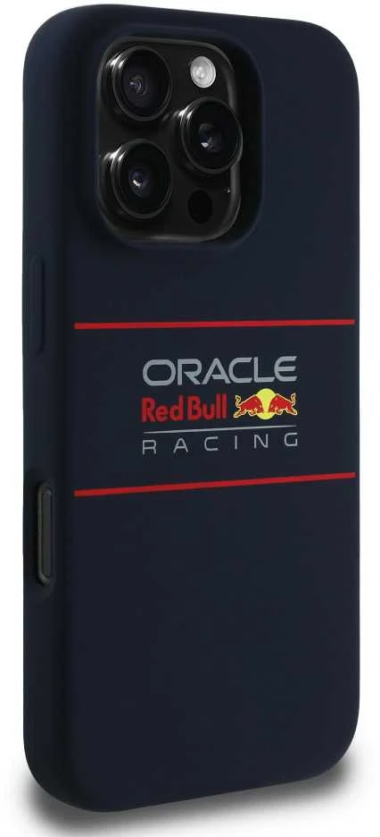 Red Bull Raudona Bull Raudonas BULL dėklas skirtas Apple iPhone 16 Pro Max compatible skirtas MagSafe RBHMP16X24SIHSRV (Silicone Horizontal Centered Logo) mėlynos spalvos