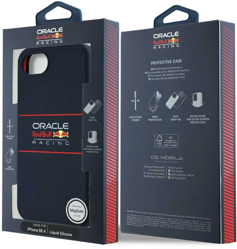 Dėklas Red Bull Raudona Bull Raudona Bull silikoninis Horizontal Logo MagSafe for iPhone 16e dėkals telefonui mėlynos spalvos