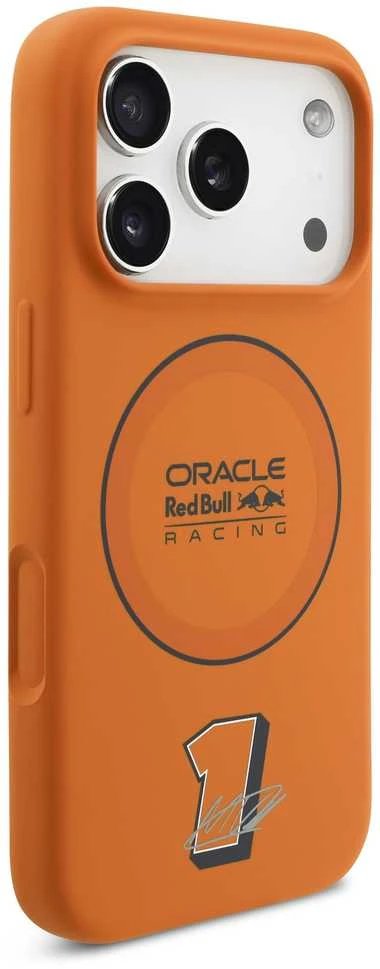 Red Bull Raudona Bull Raudona Bull Silicone Mėlyna Ring MagSafe dėklas skirtas Apple iPhone 17 Pro oranžinės spalvos