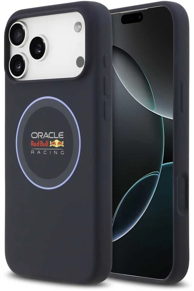 Red Bull Raudona Bull Raudona Bull Silicone Mėlyna Ring MagSafe dėklas skirtas Apple iPhone 17 Pro Max mėlynos spalvos