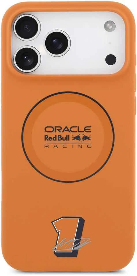 Red Bull Raudona Bull Raudona Bull Silicone Mėlyna Ring MagSafe dėklas skirtas Apple iPhone 17 Pro Max oranžinės spalvos