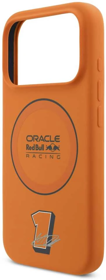 Red Bull Raudona Bull Raudona Bull Silicone Mėlyna Ring MagSafe dėklas skirtas Apple iPhone 17 Pro oranžinės spalvos