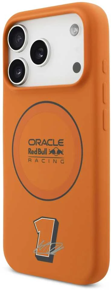 Red Bull Raudona Bull Raudona Bull Silicone Mėlyna Ring MagSafe dėklas skirtas Apple iPhone 17 Pro oranžinės spalvos