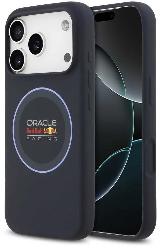 Red Bull Raudona Bull Raudona Bull Silicone mėlynos spalvos Ring MagSafe dėklas skirtas Apple iPhone 17 Pro Navy