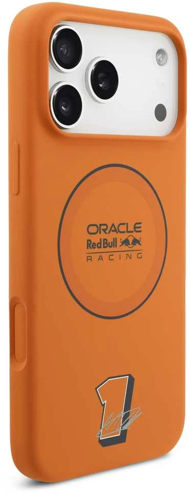 Red Bull Raudona Bull Raudona Bull Silicone Mėlyna Ring MagSafe dėklas skirtas Apple iPhone 17 Pro Max oranžinės spalvos