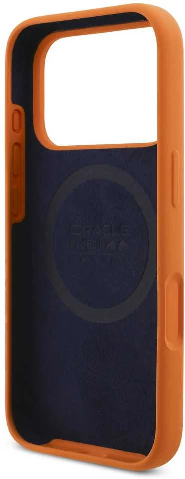 Red Bull Raudona Bull Raudona Bull Silicone Mėlyna Ring MagSafe dėklas skirtas Apple iPhone 17 Pro oranžinės spalvos