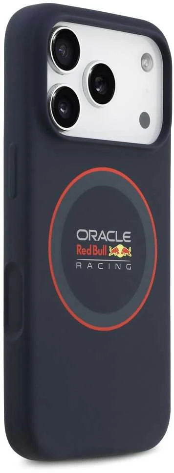 Red Bull Raudona Bull Raudona Bull Silicone Raudona Ring MagSafe dėklas skirtas Apple iPhone 17 Pro Navy mėlynos spalvos