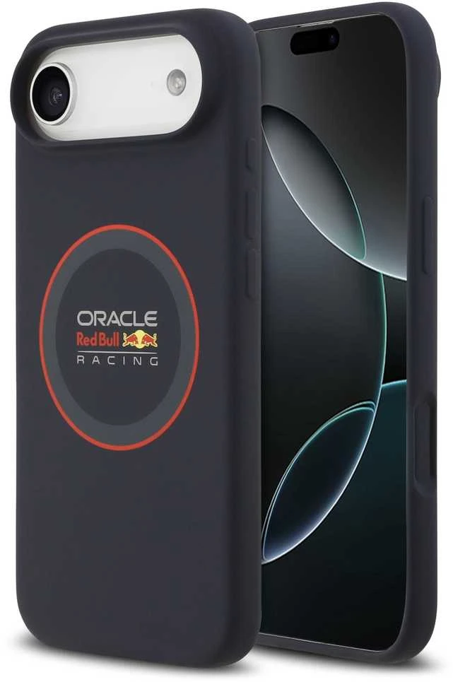 Red Bull Raudona Bull Raudona Bull Silicone Raudona Ring MagSafe dėklas skirtas Apple iPhone Air mėlynos spalvos