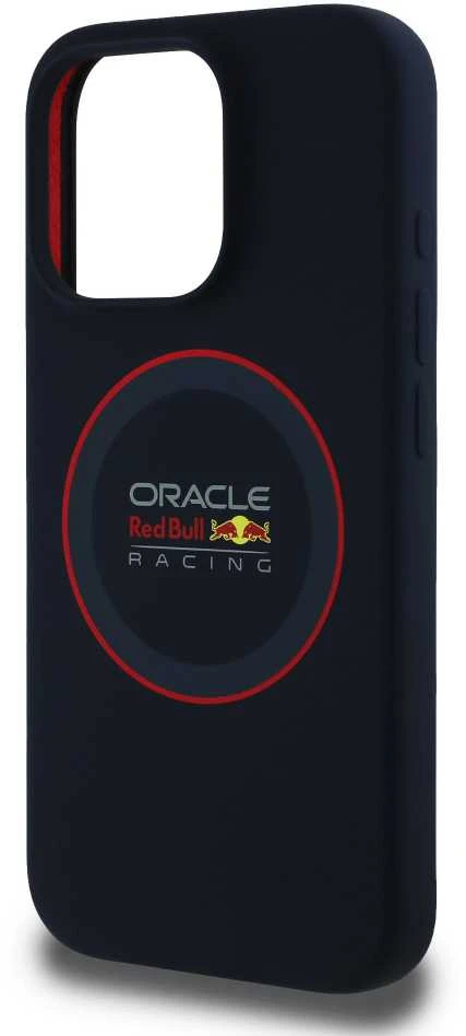 Red Bull Raudona Bull Raudona Bull silikoninis Raudona Ring MagSafe Apple iPhone 15 Pro dėklas telefonui mėlynos spalvos