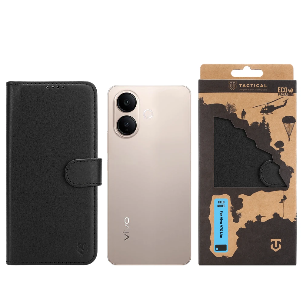 Dėklas Tactical Field Notes for Vivo V70 Lite Juodas