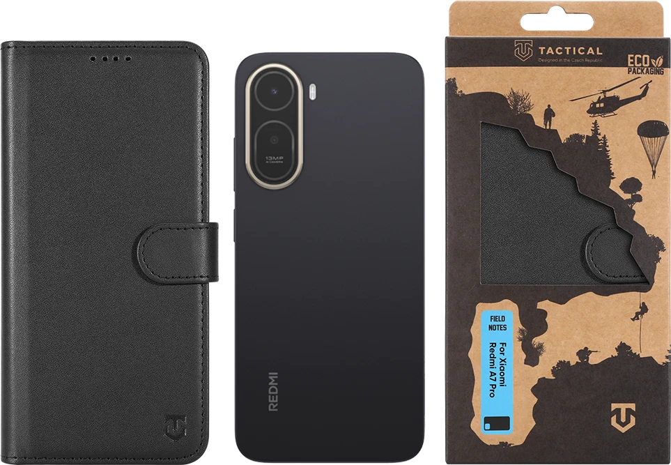 Dėklas Tactical Field Notes for Xiaomi Redmi A7 Pro Juodas