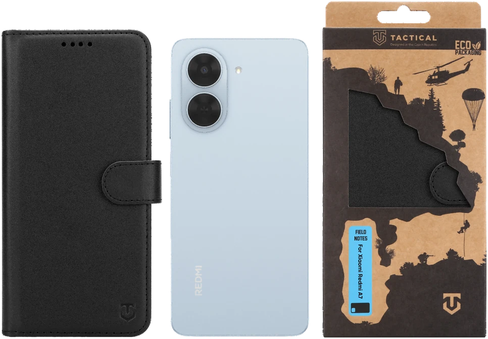 Dėklas Tactical Field Notes for Xiaomi Redmi A7 Juodas