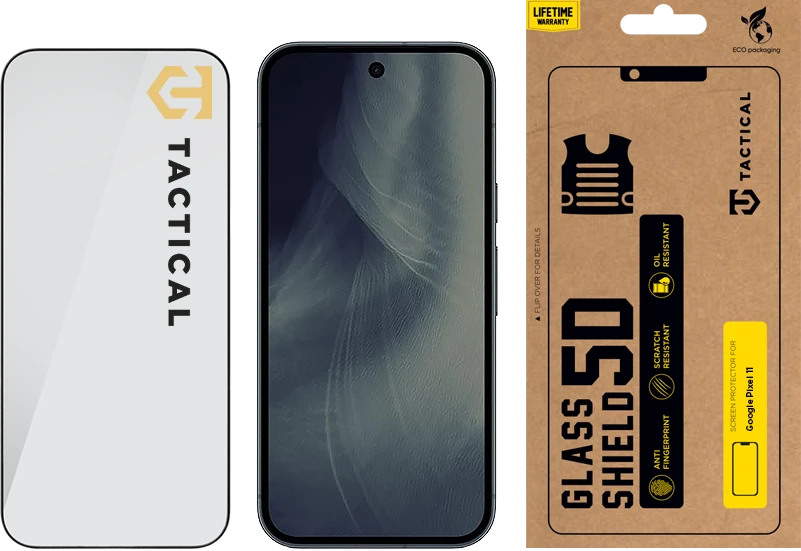 Dėklas Tactical Glass Shield 5D for Google Pixel 11 Juodas