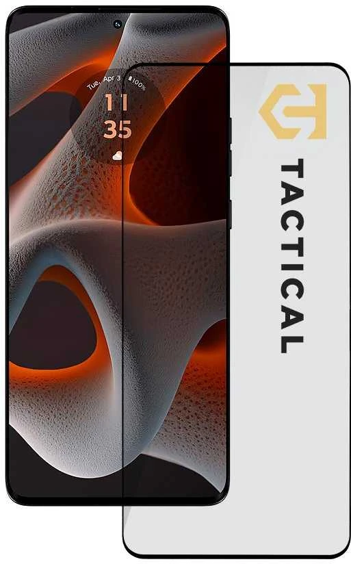 Tactical apsauginis stiklas Shield 5D skirtas Motorola Edge 50 Pro 5G su juodos spalvos krašteliu