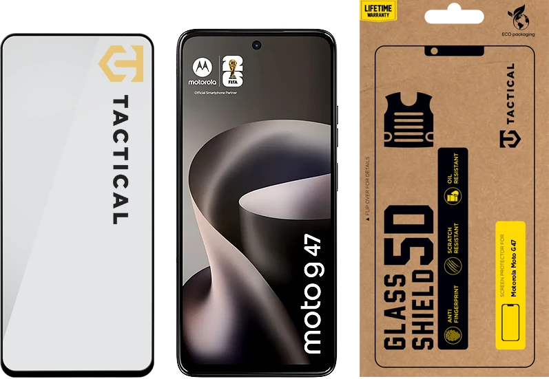 Tactical Glass Shield 5D for Motorola Moto G47 Juodas