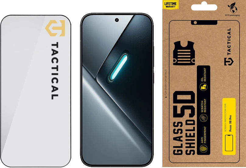 Tactical Glass Shield 5D for Poco X8 Pro Juodas