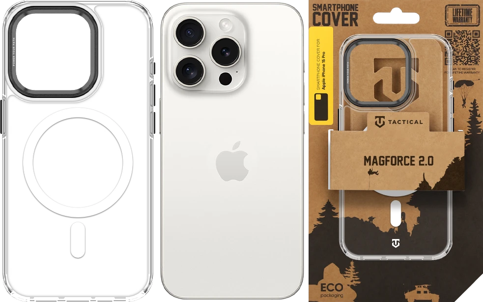 Dėklas Tactical MagForce 2.0 dangtelis Apple iPhone 15 Pro Juodas