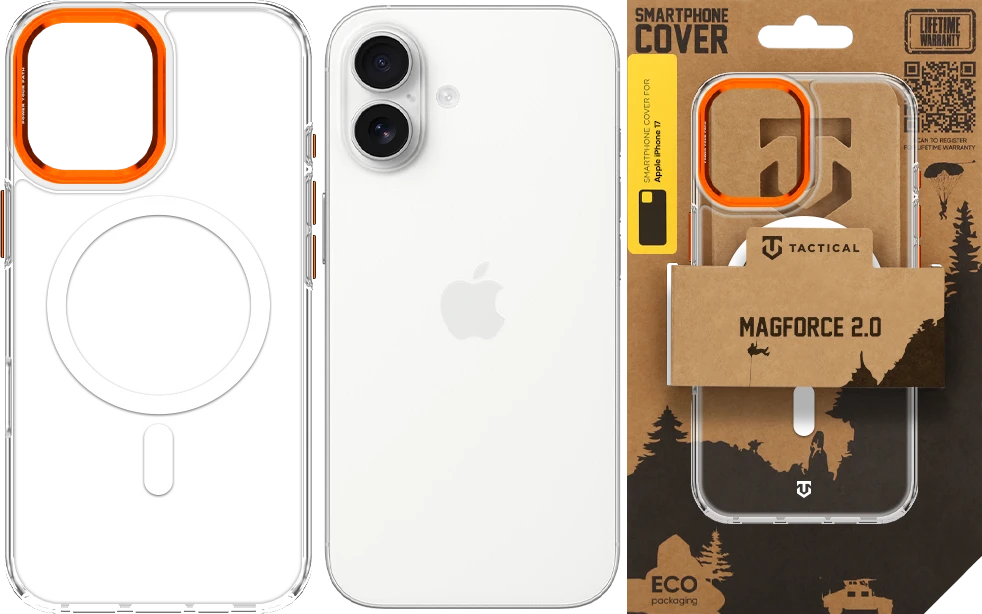 Tactical MagForce 2.0 telefono dėklas su MagSafe palaikymu iPhone 17 oranžinis