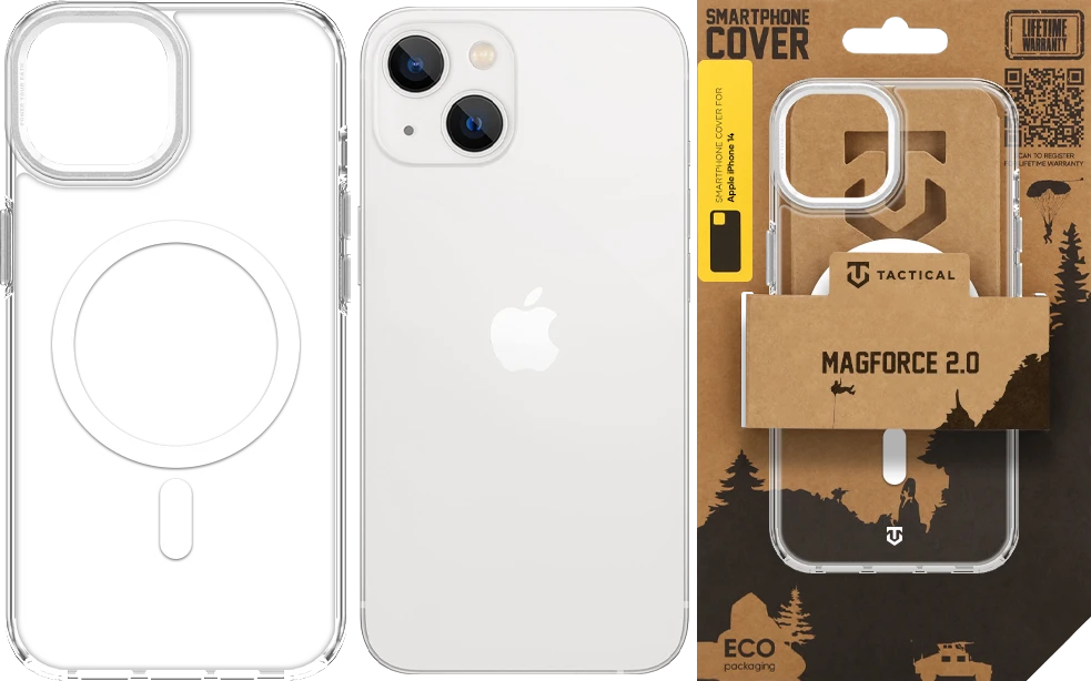 Dėklas Tactical MagForce 2.0 phone case with MagSafe support for iPhone 14 sidabrinis