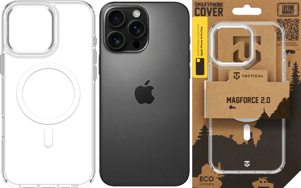 Dėklas Tactical MagForce 2.0 Cover for Apple iPhone 16 Pro Max Sidabrinis