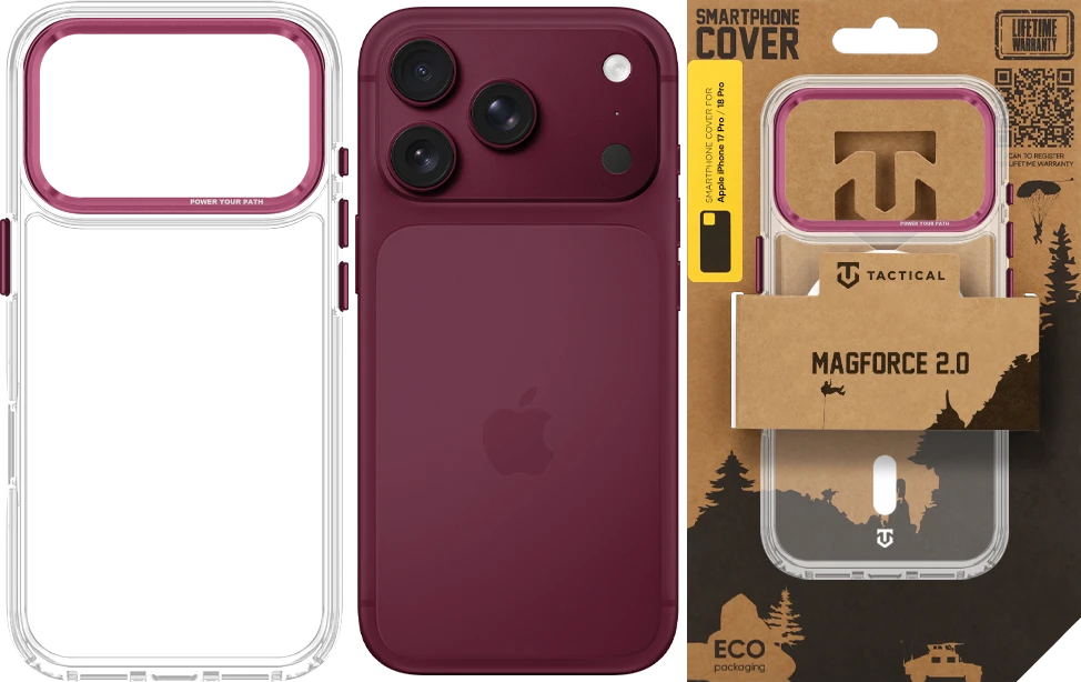 Dėklas Tactical MagForce 2.0 dangtelis Apple iPhone 17 Pro/18 Pro bordinė spalva